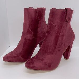 Sexy Red High Heeled Mid-Calf Boots By ShoeDazzle. Size 9.5 With A 4 Inch Heel.